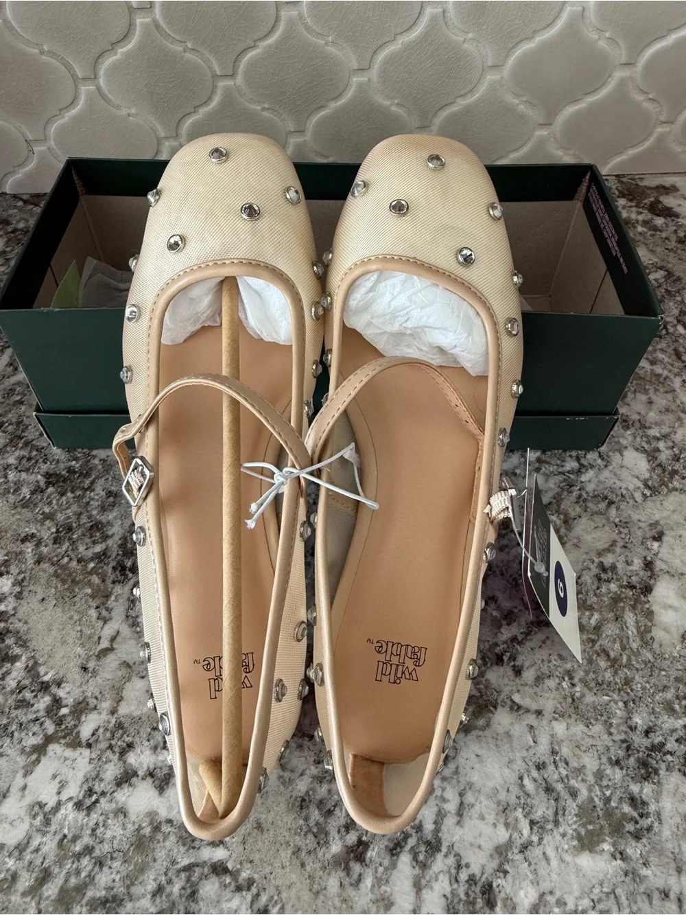 Wild Fable Women's Elsa Mary Jane Ballet Flats with Memory Foam Insole